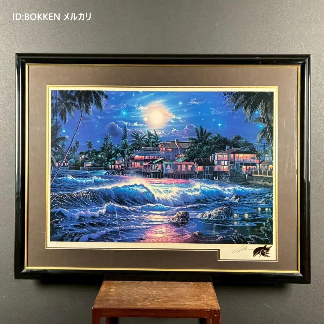 クリスチャン・ラッセン「ラハイナスターライトⅡ」大作 ミクスドメディア サイン入