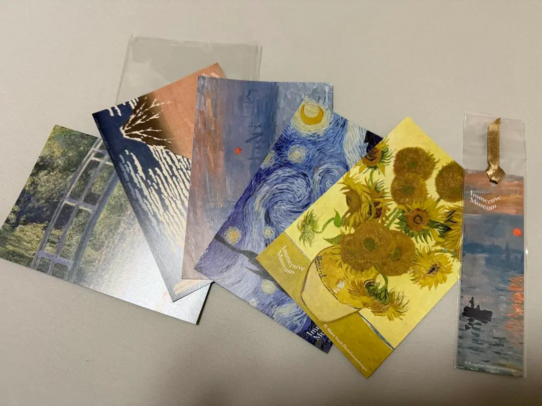 イマーシブミュージアム　ポストカード５枚セット　＆　しおり