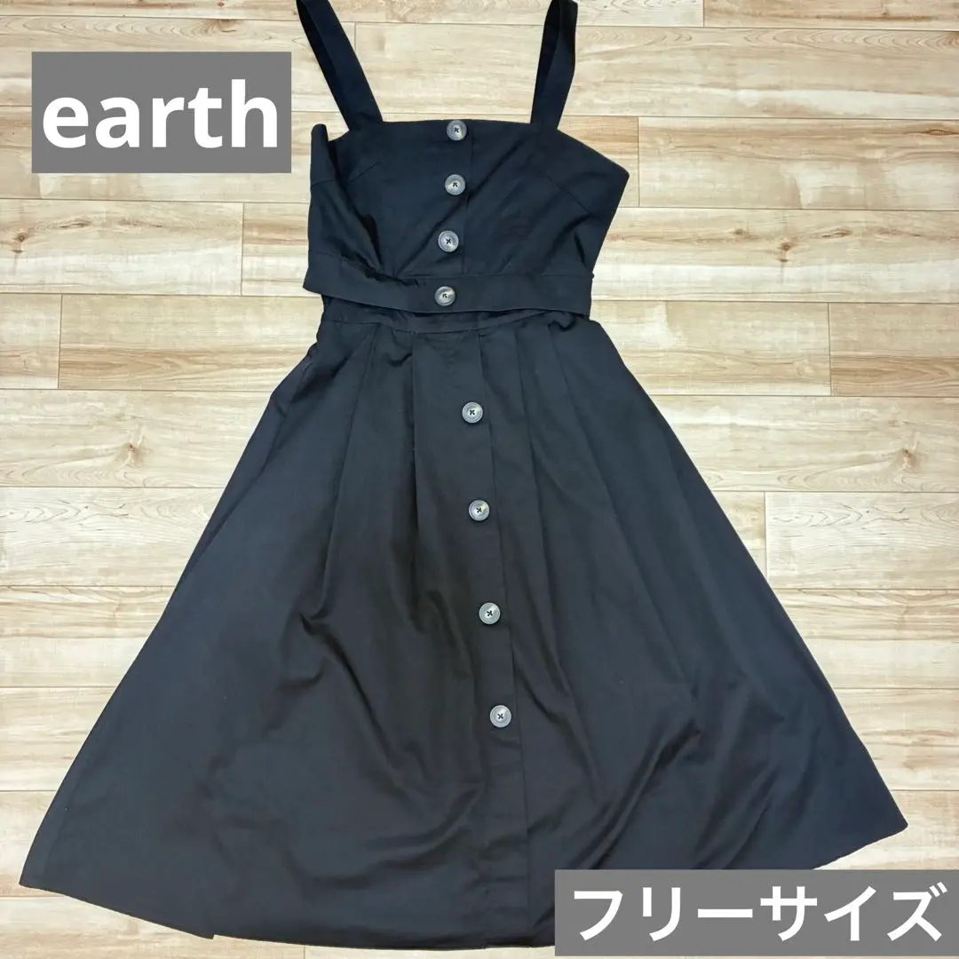 【earth】ブラックワンピース フリーサイズ 2way SALE中！！ 着画