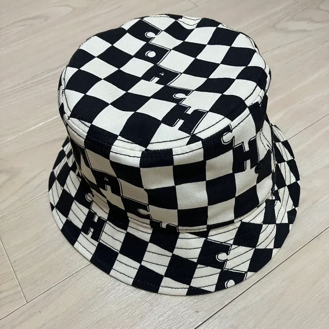 COACH コーチ チェッカーボード プリント バケット ハット 帽子