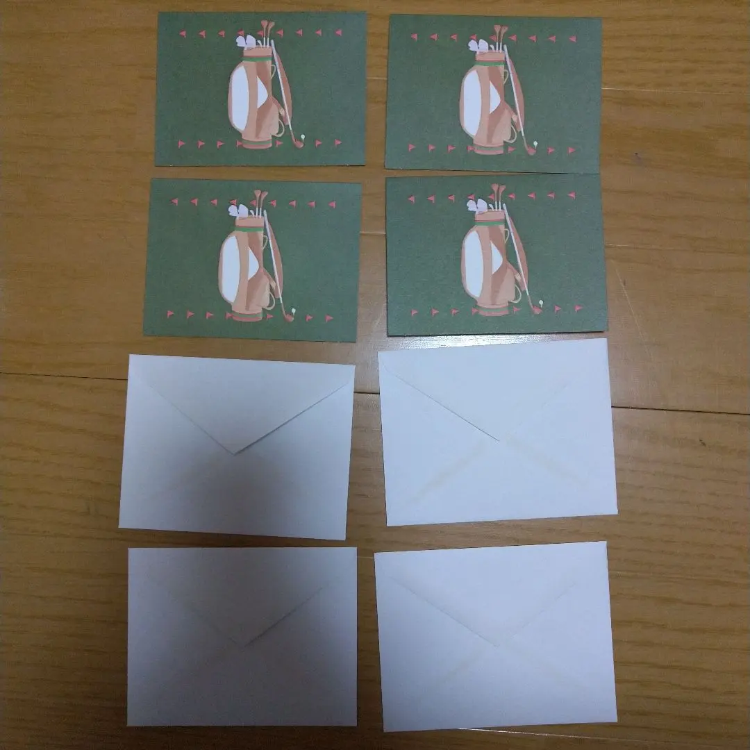 メッセージカード　ゴルフ4セット