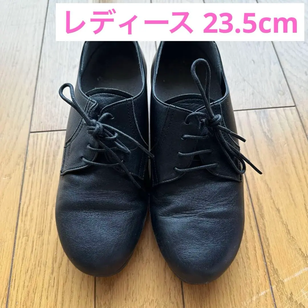 安全靴　レディース　23.5cm 紐　低めヒール　ブラック