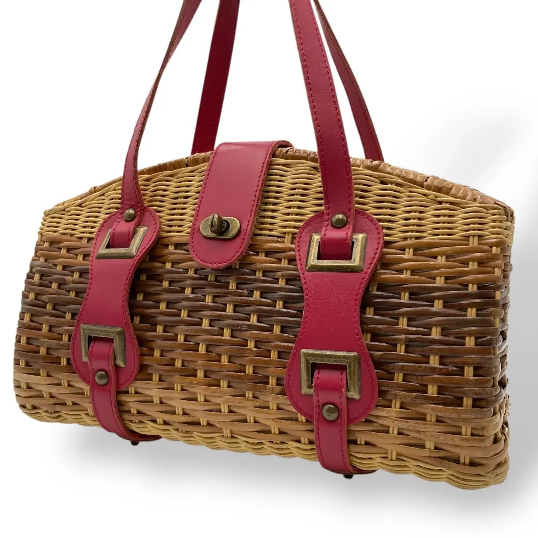 ジルスチュアート ハンドバッグ かごバッグ 腕掛け ブラウン系 ターンロック