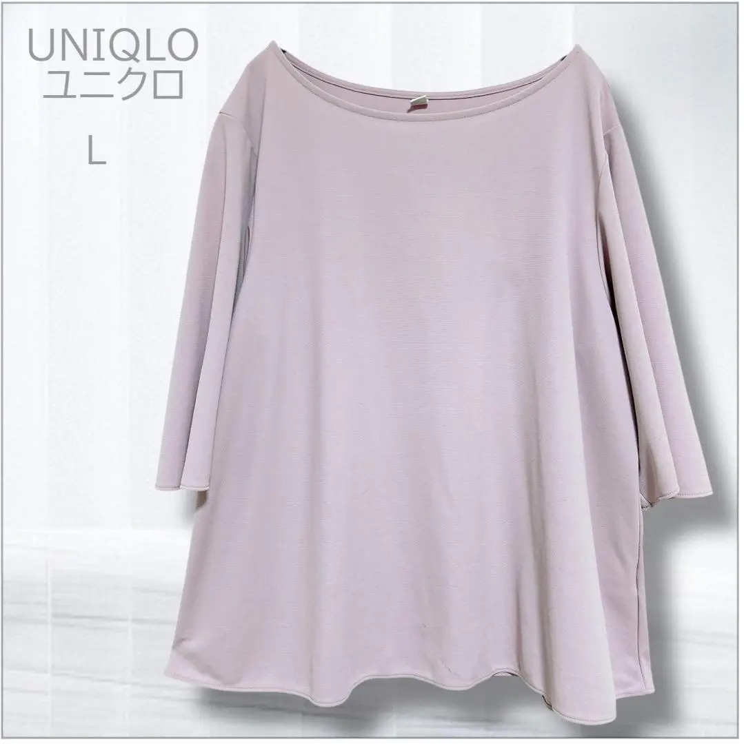 UNIQLO ユニクロ 五分袖チュニック L サーモンピンク カジュアル