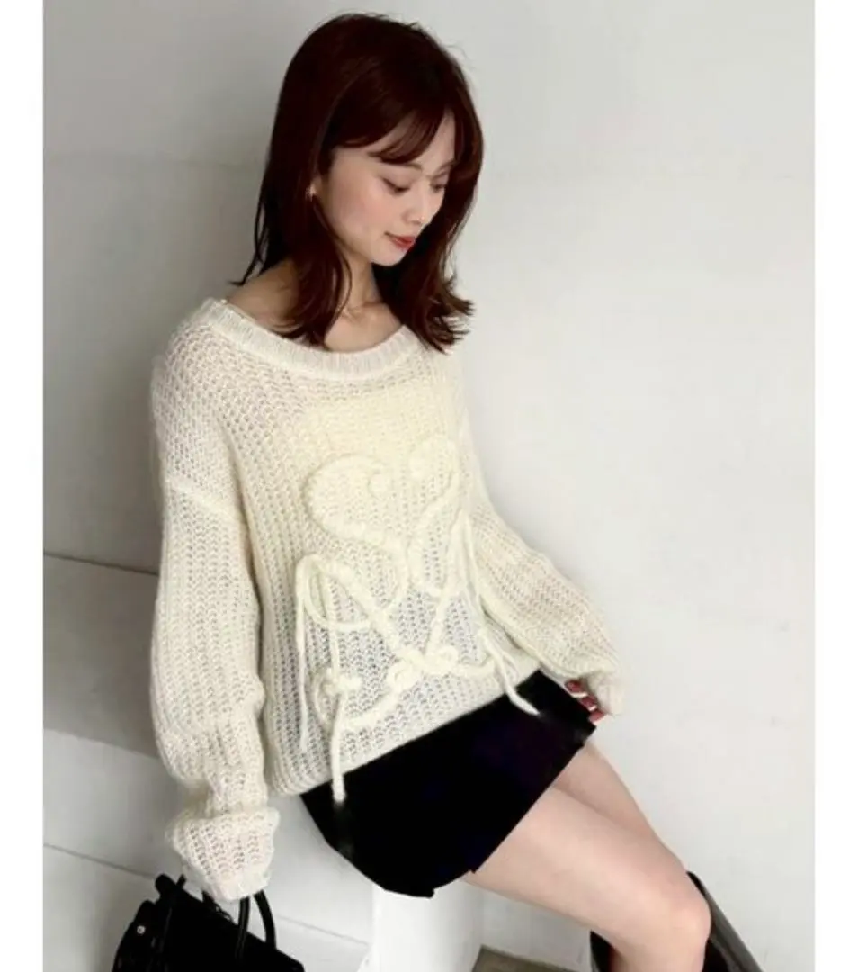 snidel ロゴローゲージニットプルオーバー　IVR