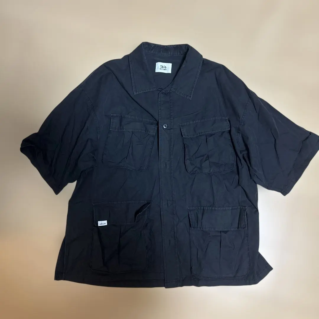 WETTEMPT ブラック 4ポケット半袖シャツ　Sサイズ　DAIWA