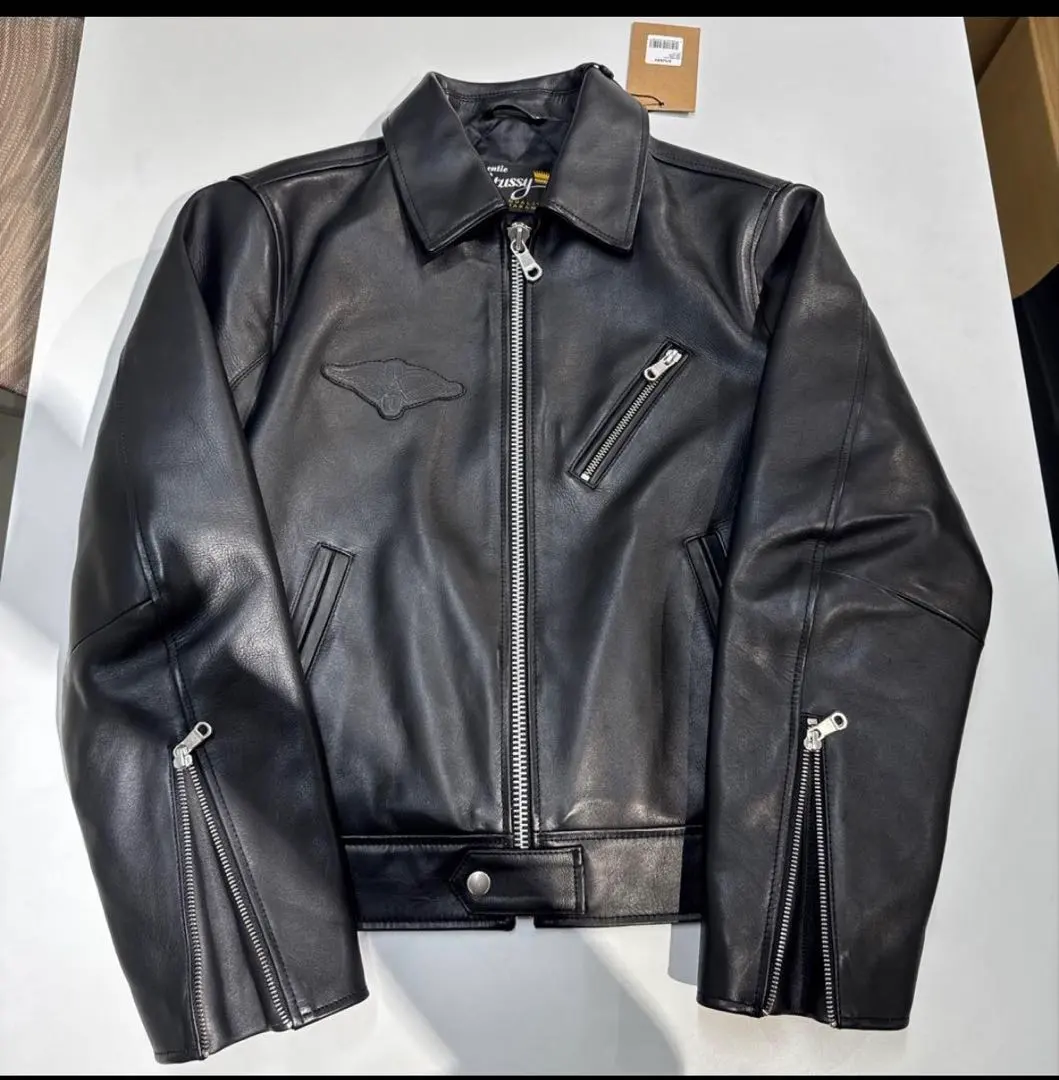 AW25 Stussy biker leather jacket S
