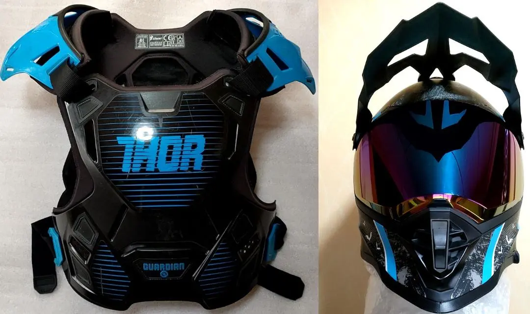 Lサイズ オフロードヘルメット 上半身プロテクター セット モトクロス バイク