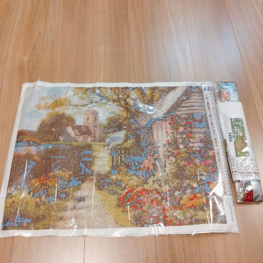 絵画　ダイヤモンドアート キット 38 x 50 古い教会の道 ダイヤモンド