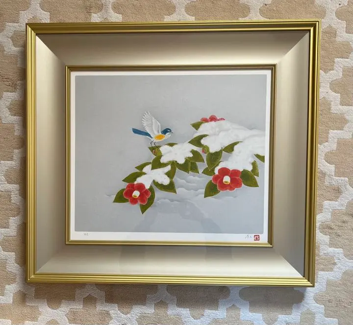 上村淳之　作　「雪椿」日本画