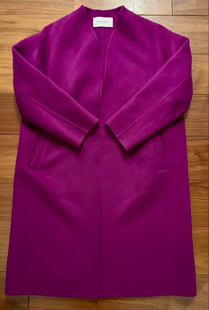 SPICK AND SPAN ウールロングコート S34 パープル