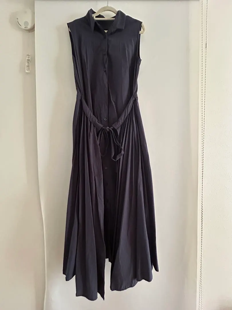 Spick &spanダークネイビーノースリーブシャツワンピース