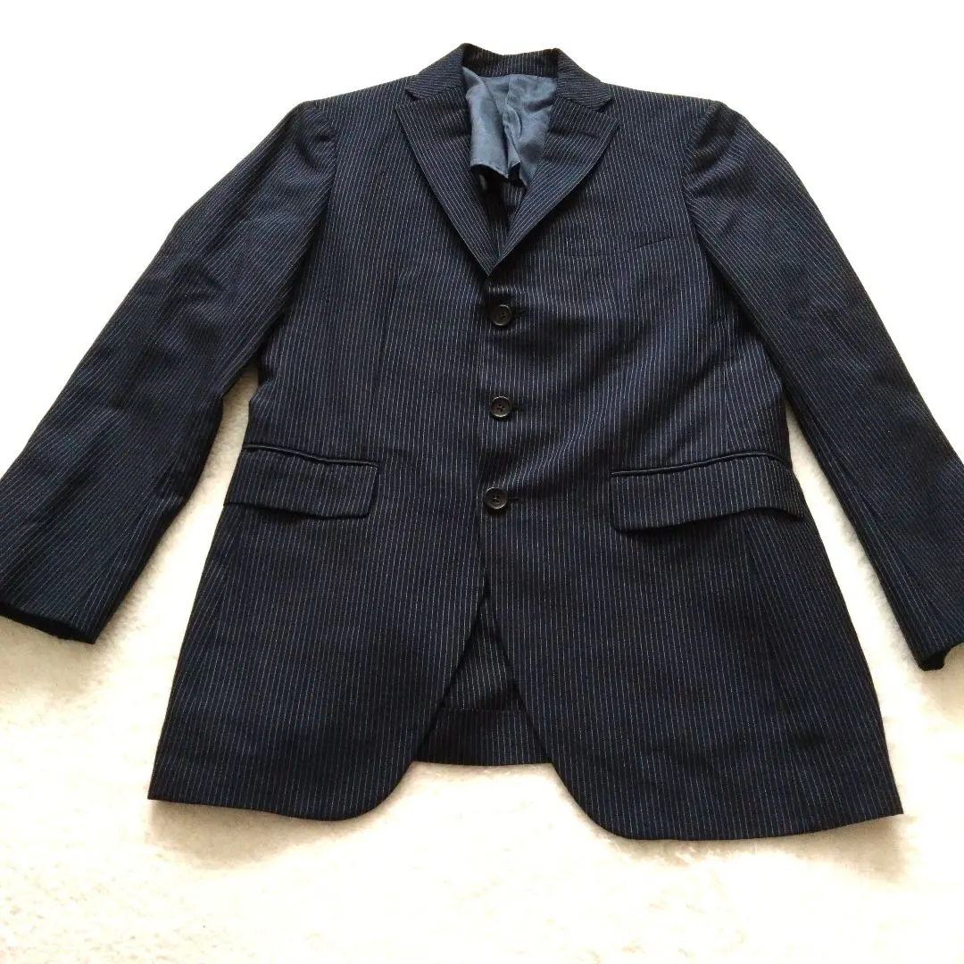 TAKEO KIKUCHI ネイビー ストライプ テーラードジャケット