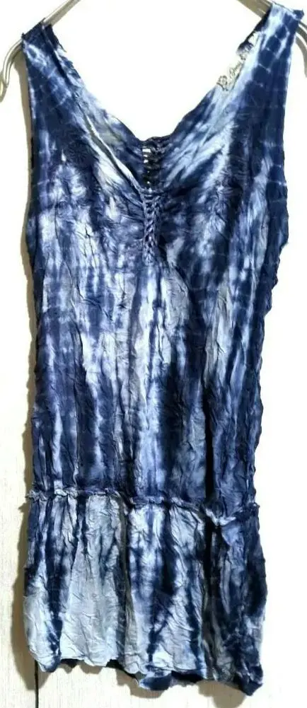 Guess ネイビー タイダイ ノースリーブチュニック