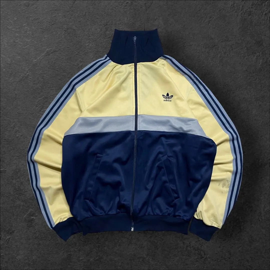 イングランド製70s80sトラックジャケットadidasトレフォイルイエロー