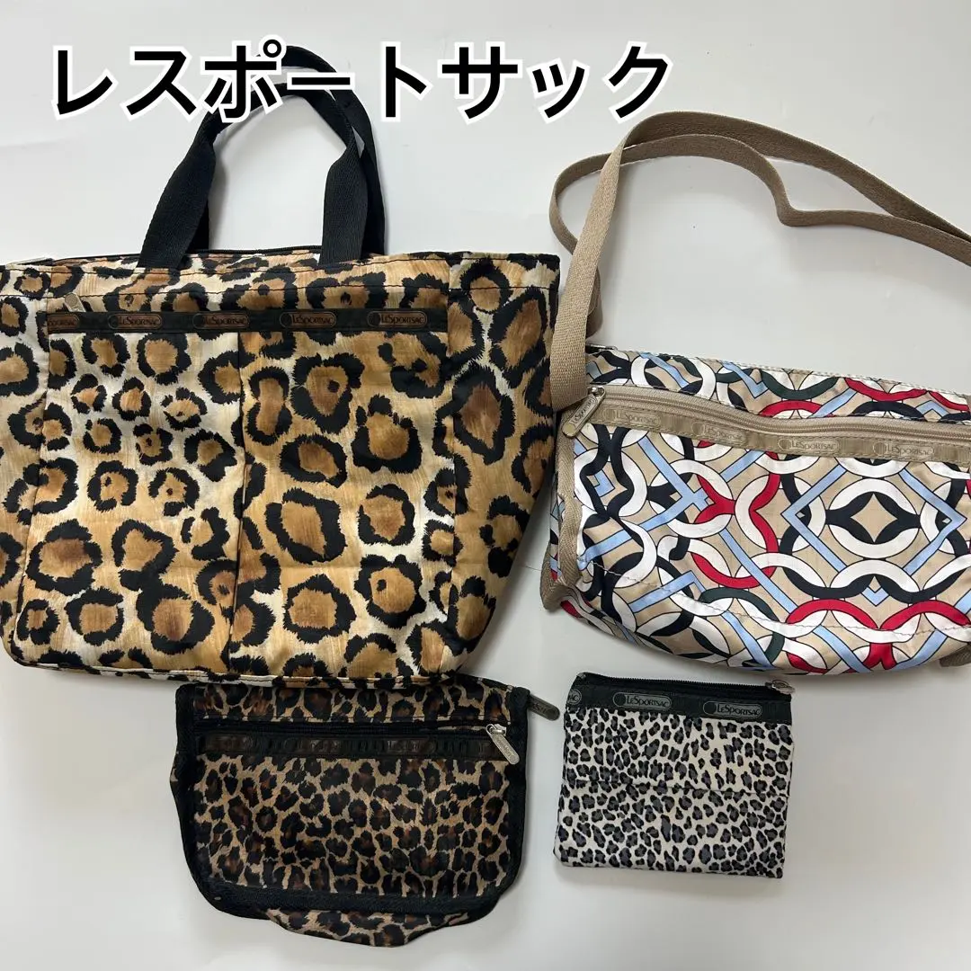 レスポートサック　y2k トートバッグ　ショルダーバッグ レオパード　ヒョウ柄