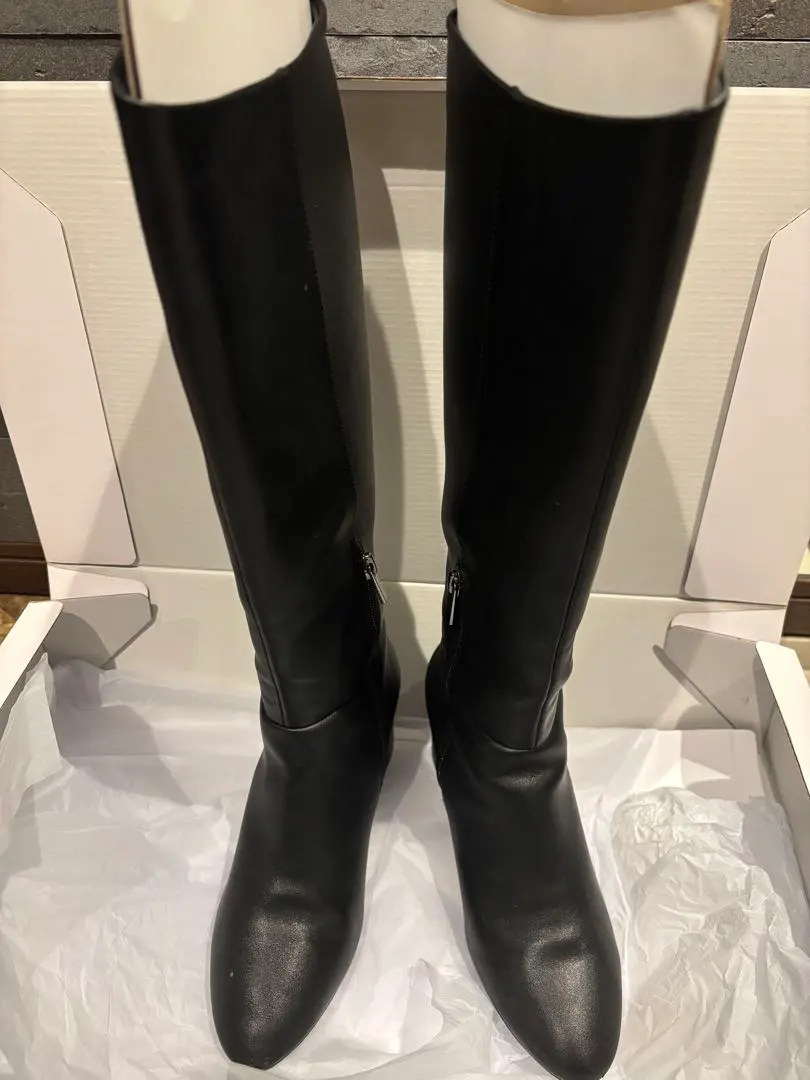 プラステ　黒ロングブーツ M