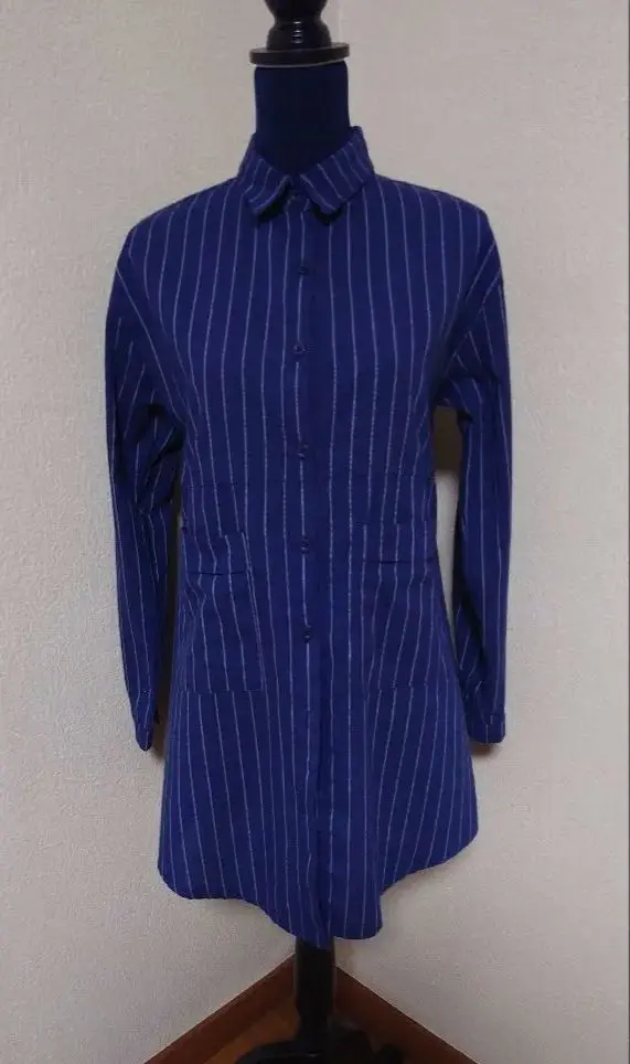 ネイビー　チュニックシャツ　ワンピース