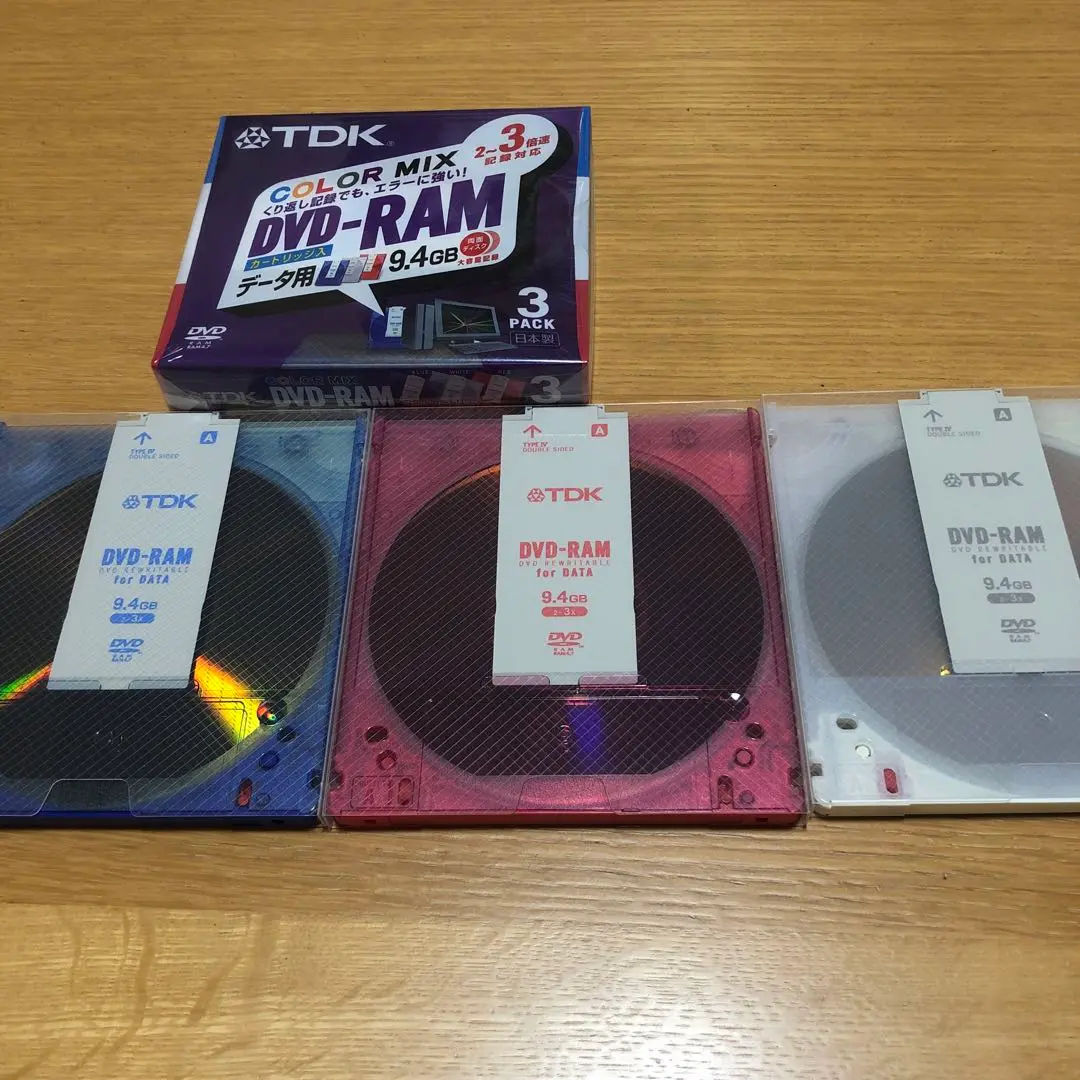 DVD-RAM カートリッジ入　データ用　9.4GB 計　６枚