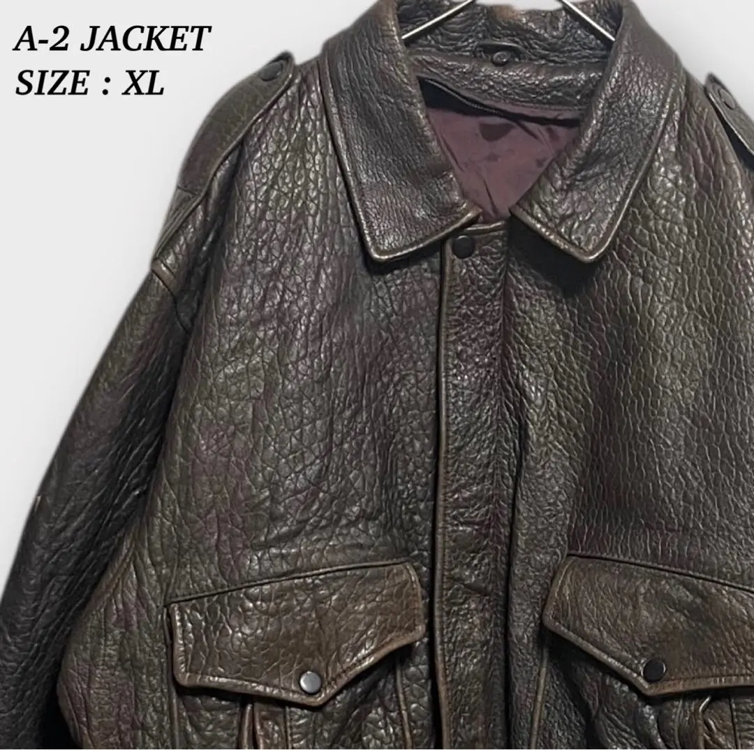 80s A-2 ラムレザー フライトジャケット G-1 羊皮 ブラウン