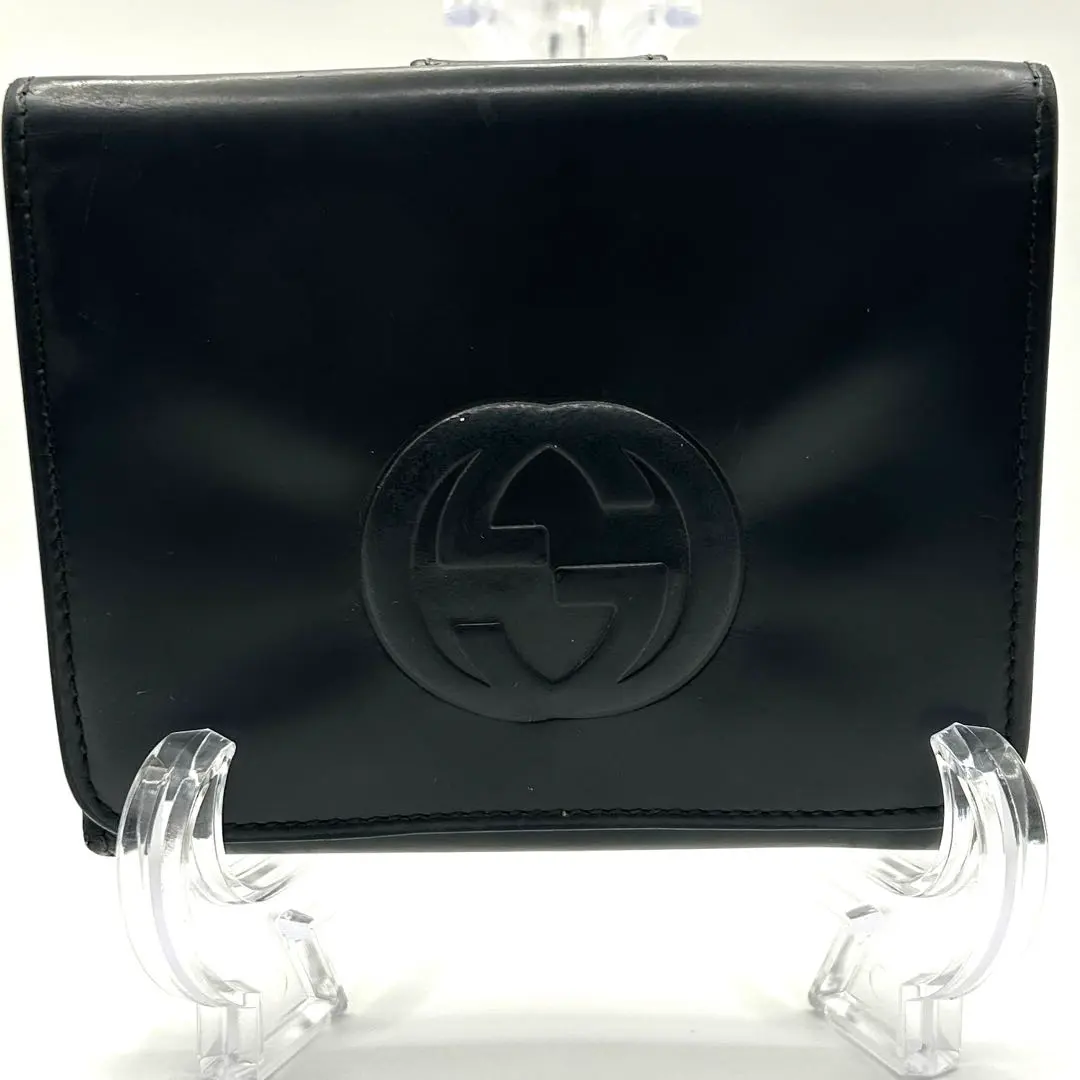 美品　グッチ　GUCCI ソーホー パテント エナメル 折財布 二つ折り財布