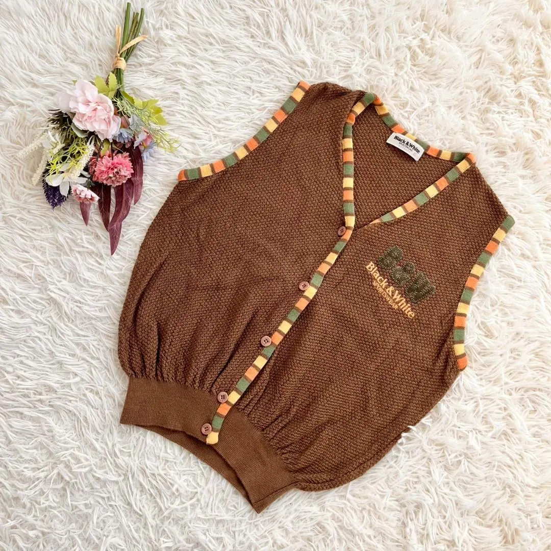 『Black＆White SPORTSWEAR』ベスト　ゴルフウエア　毛100％