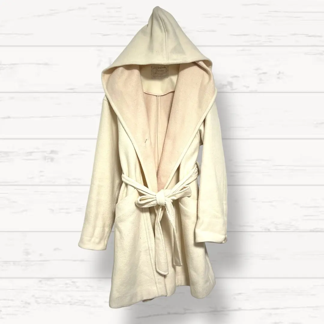 【フェルゥFeroux】アウター ロングコート 毛混 サイズ2 フード 3473