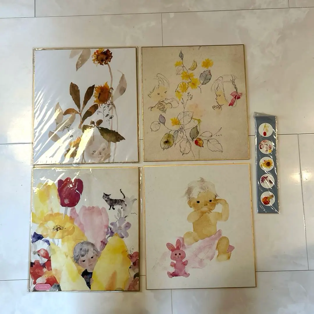 《12/16迄特価　価格交渉可》いわさきちひろ　色紙&マグネット