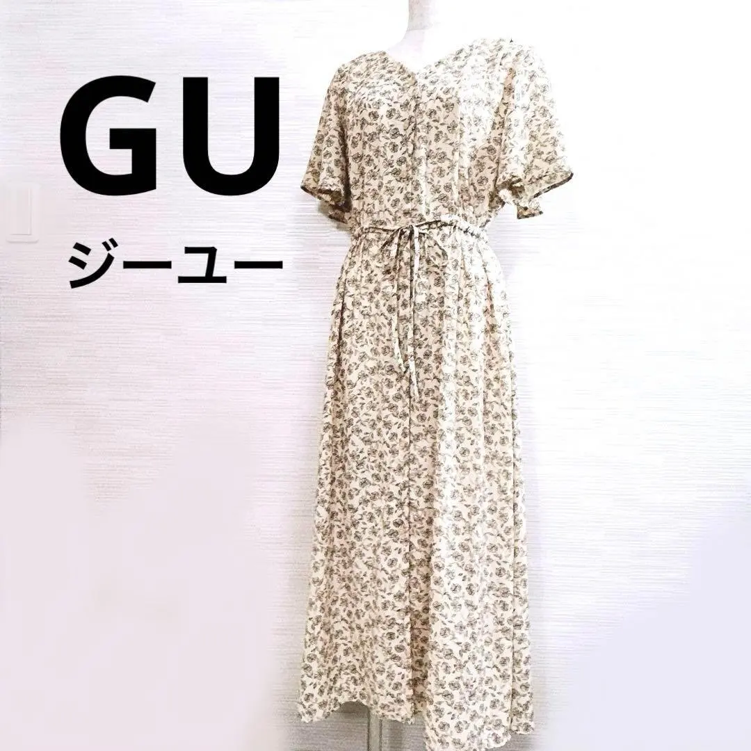★美品 GU ジーユー　ワンピース　Aライン　花柄　総柄　迅速発送　交渉可
