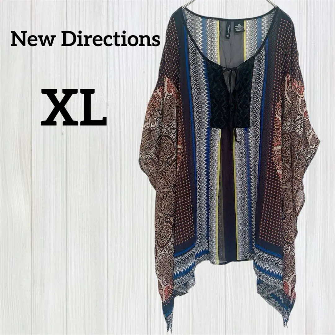 New Directions【XL】ボヘミアン トップス マルチカラー 総柄
