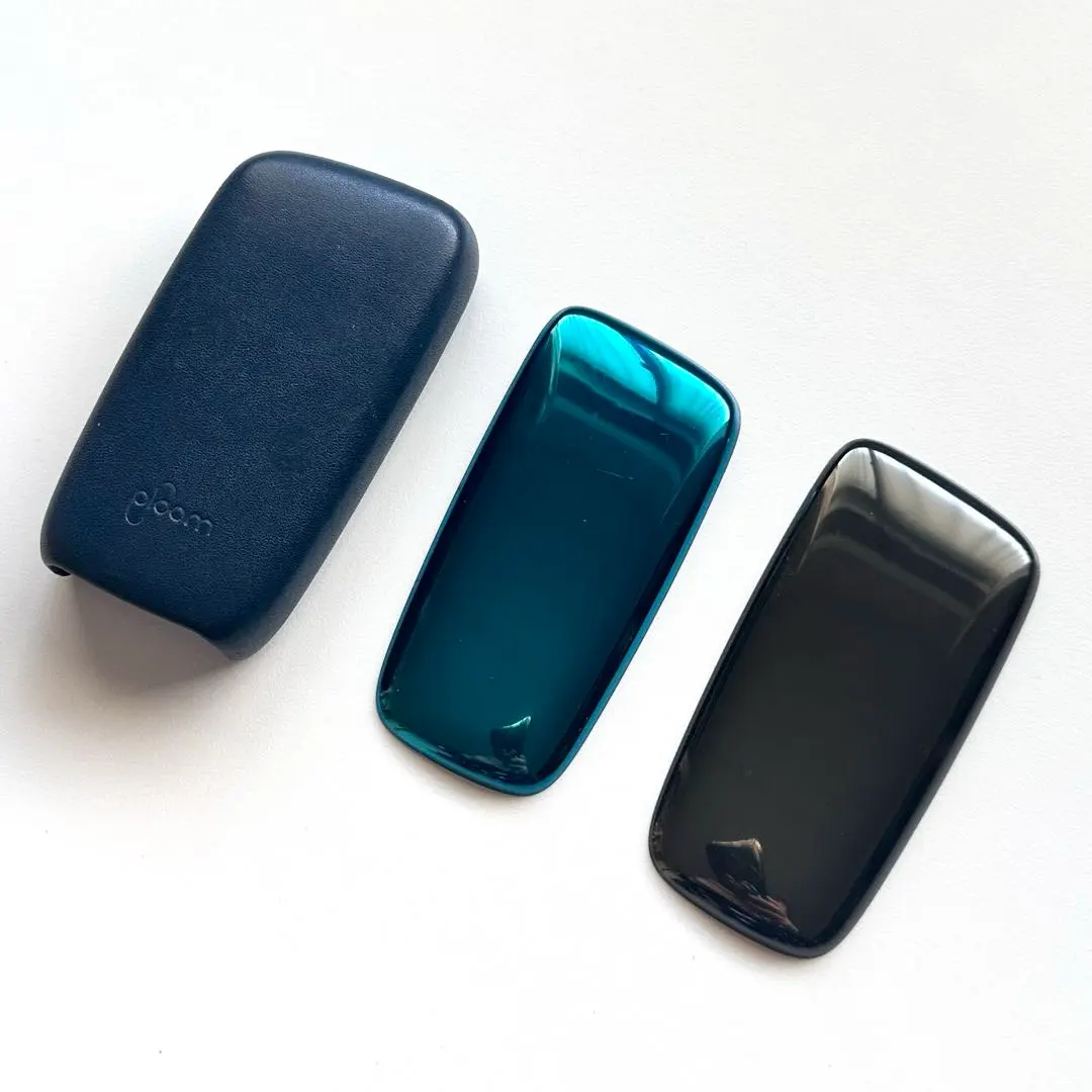 プルームX レザーカバー　フロントパネル　ブルー　ブラック　セット売り