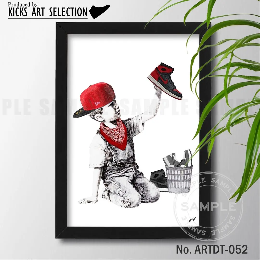 エアジョーダン1 ハイ ブレッド /スニーカーオマージュアートインテリアポスター