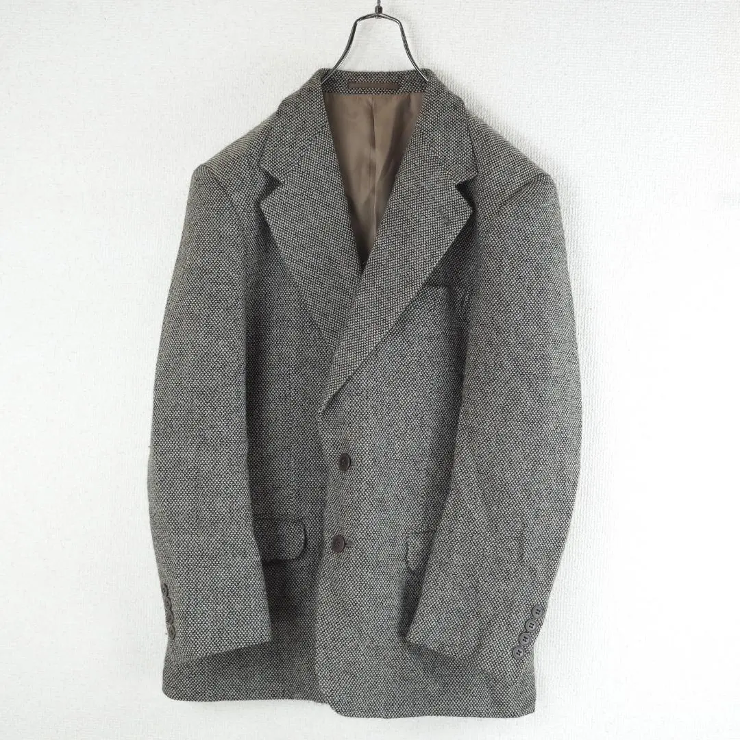 G9893*カルバンクライン☆ウール☆シングル☆テーラードジャケット☆焦茶☆総裏