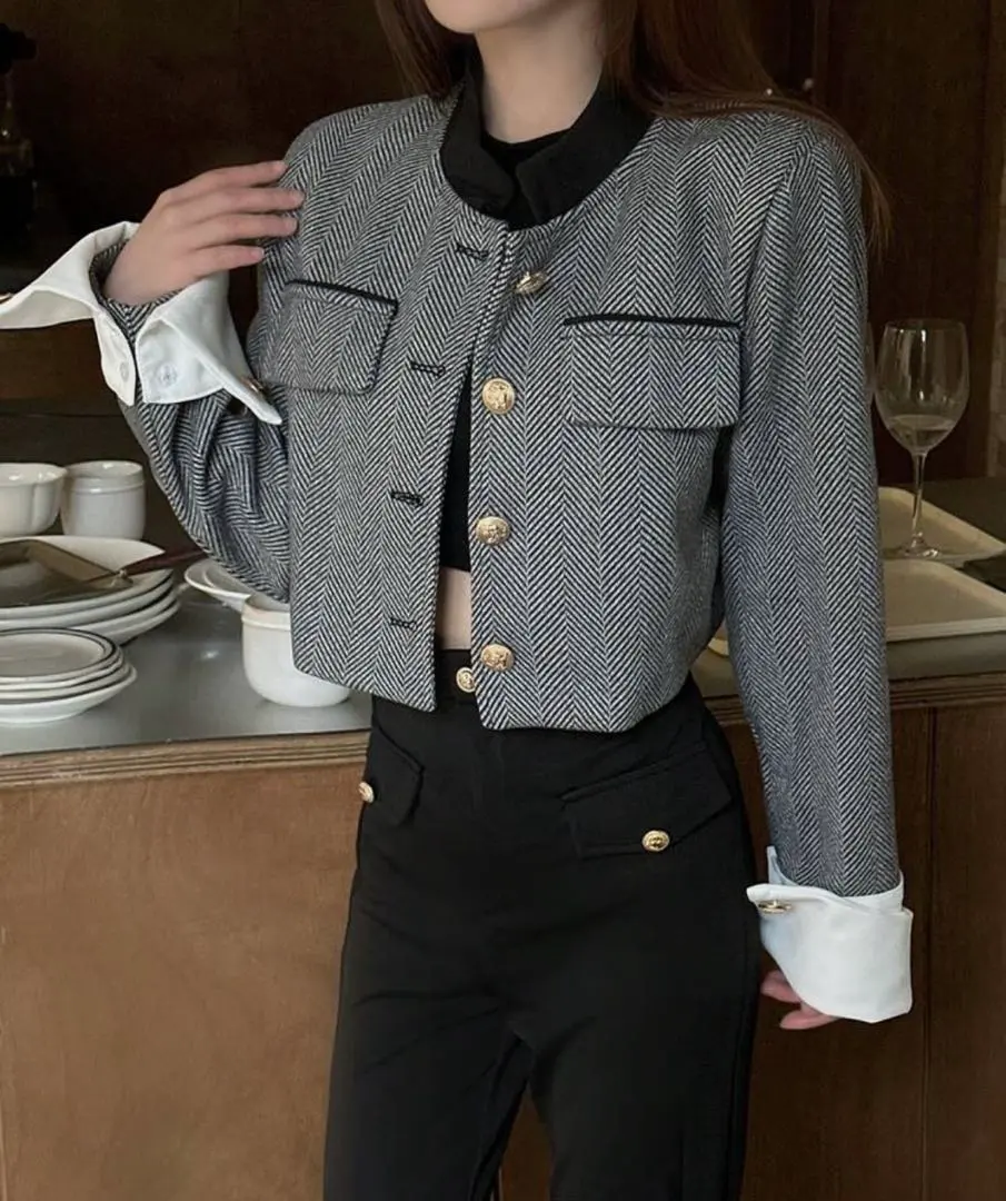 SHEINクロップオーバーコート