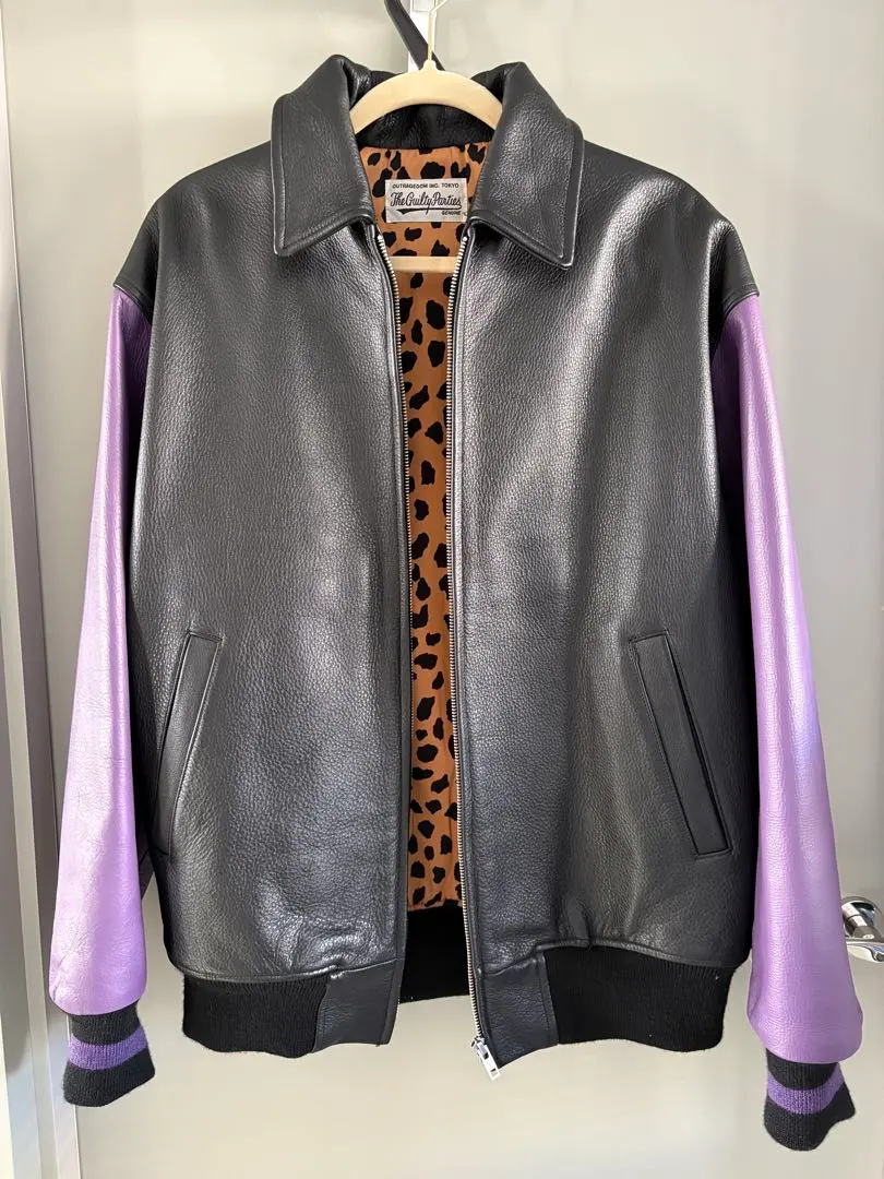 ワコマリア LEATHER VARSITY JACKET