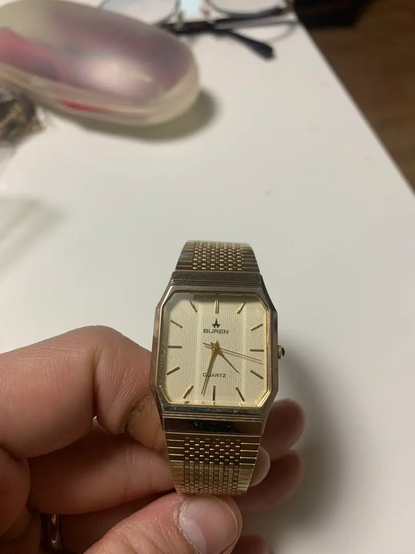 BUREN ゴールド アナログ時計　電池切れ