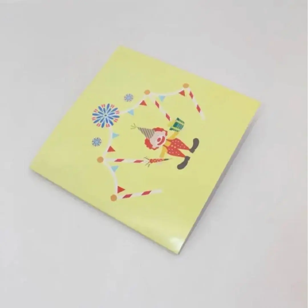 3D メッセージカード 封筒つき 遊園地 ピエロ ケーキ 誕生日 パーティ