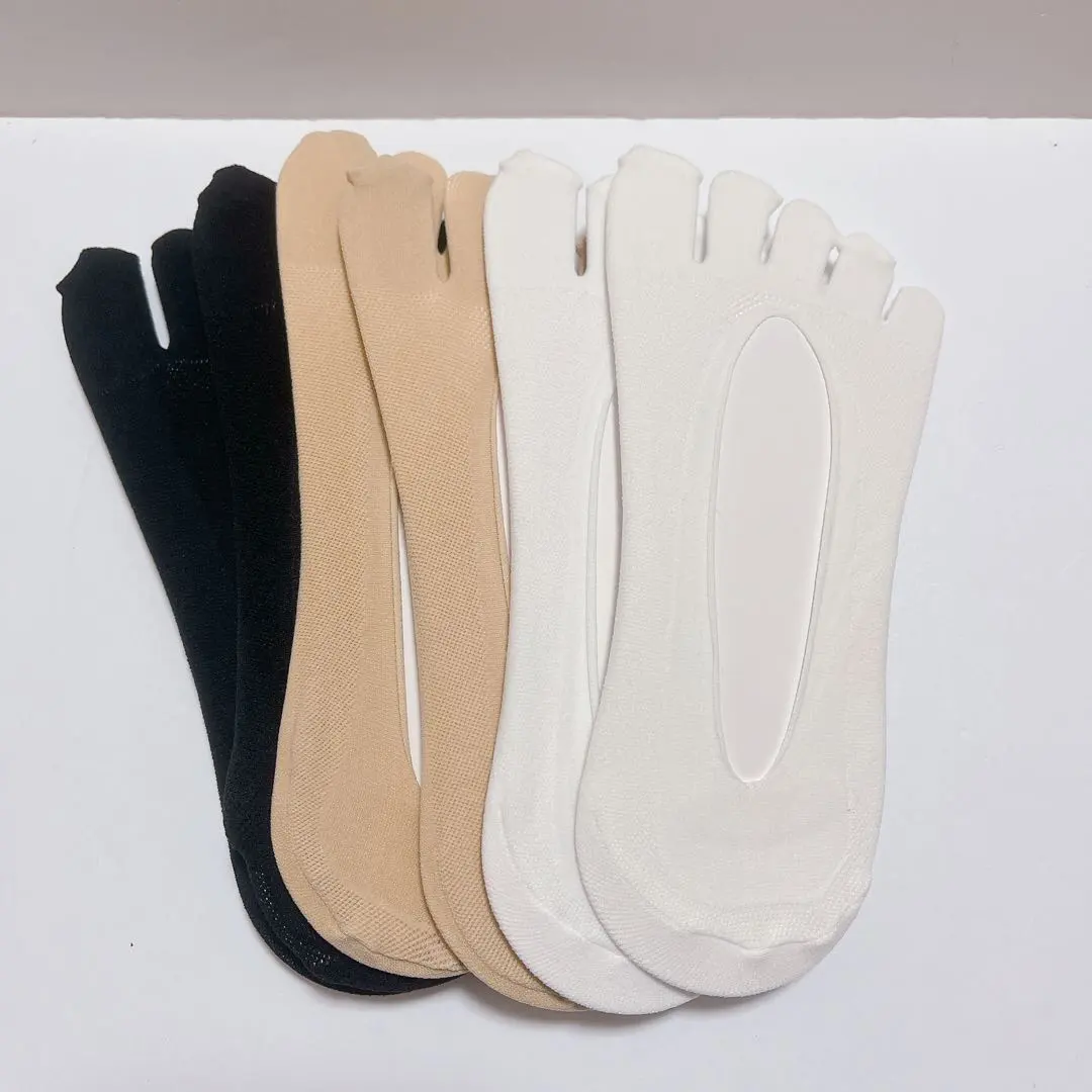 レディース フットカバー 5本指靴下 ソックス 脱げない かかと滑り止め