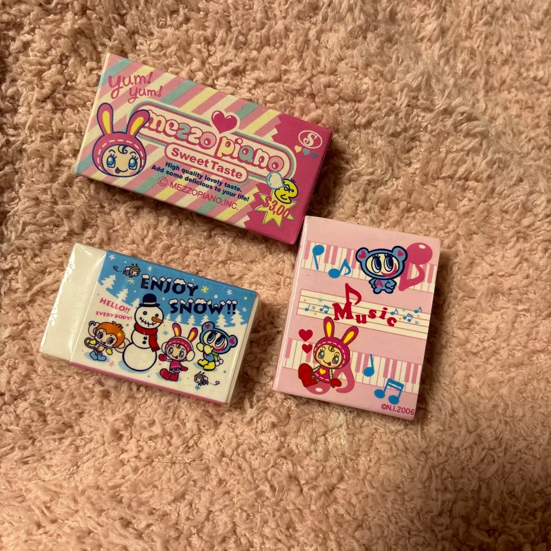 新品未使用 メゾピアノ エンジェルブルー レインボーパーク 消しゴム 平成レトロ