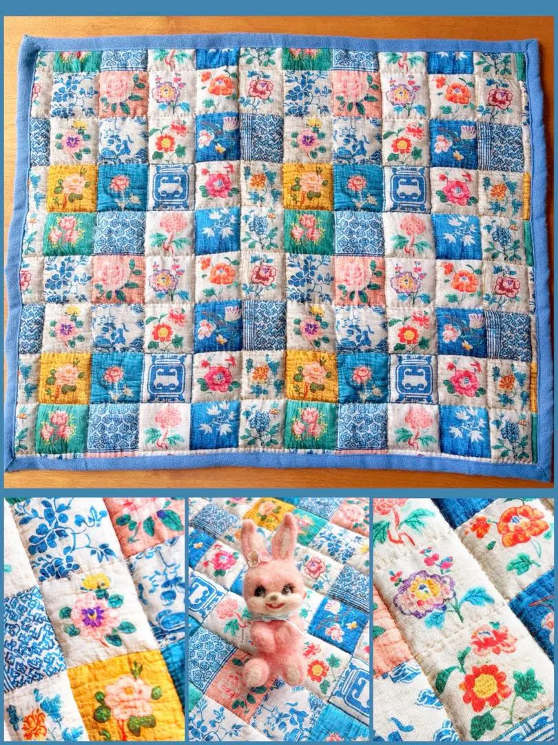 ハンドメイドマット⚘ヴィンテージ レトロ パッチワーク フィードサック 30's