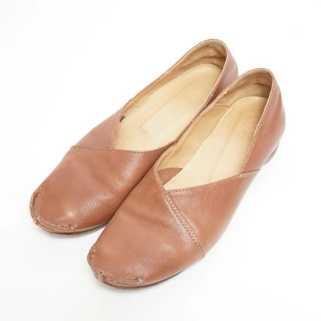 【美品】ブッテロ オダリスカ フラット パンプス レザー 34 22.5cm