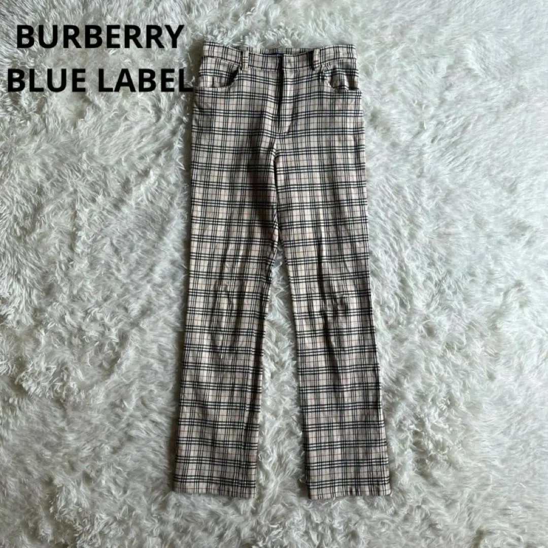 美品⭐️バーバリーブルーレーベル　ノバチェック　パンツ　ストレッチ　36