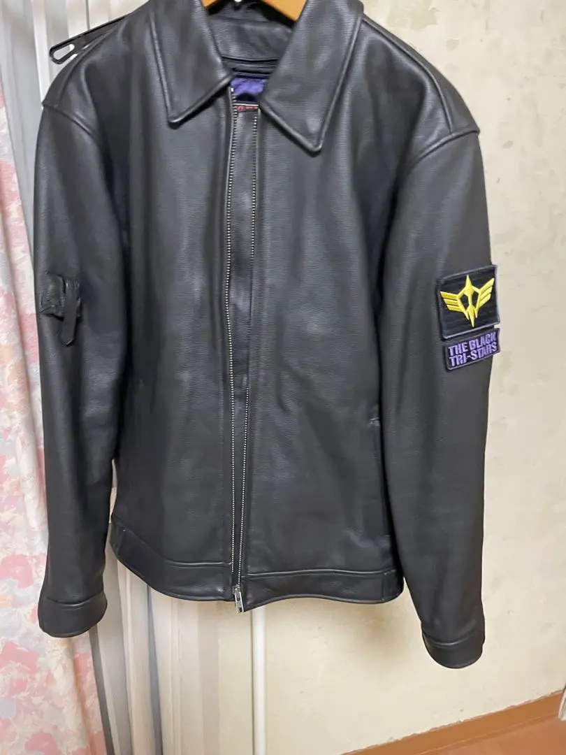 ガンダム 黒い三連星モデル　レザー シングルライダース襟付き LL