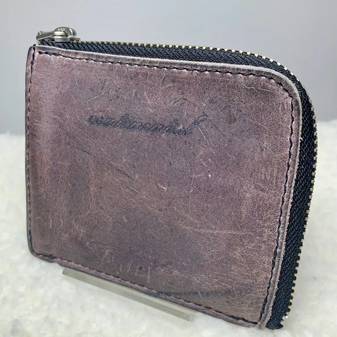 continental 　グレー レザー　 コンチネンタルコインケース　小銭入れ