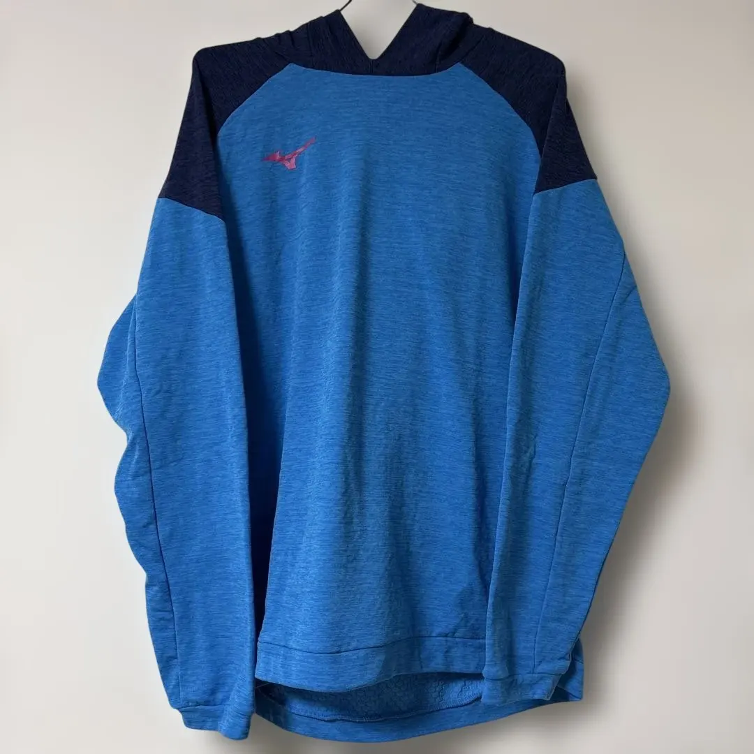 Mizuno フード付き長袖ウェア XL 青　テニスウェア