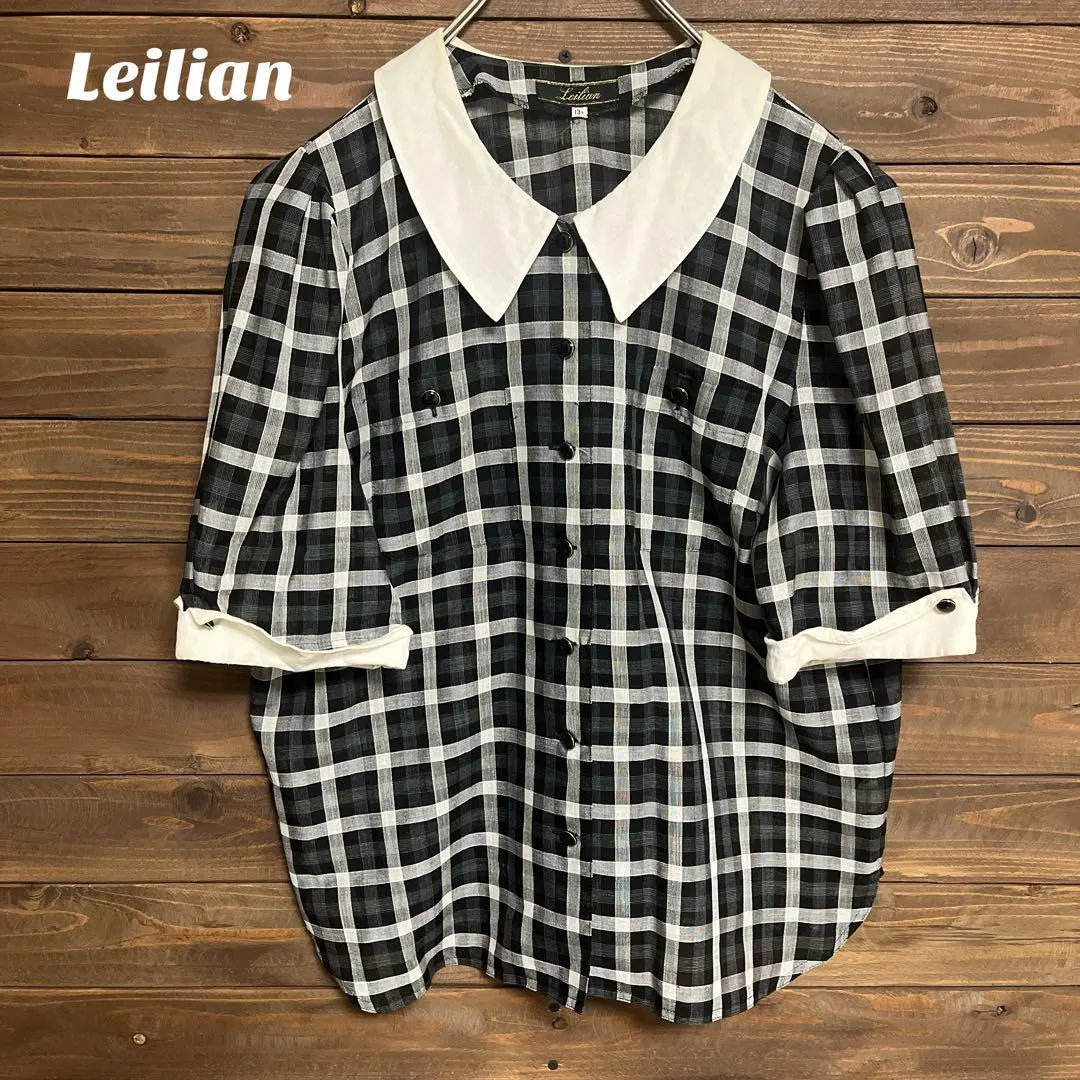 ♦︎【レリアン】半袖シャツ チェック柄 大きいサイズ ゆったり レトロ XL