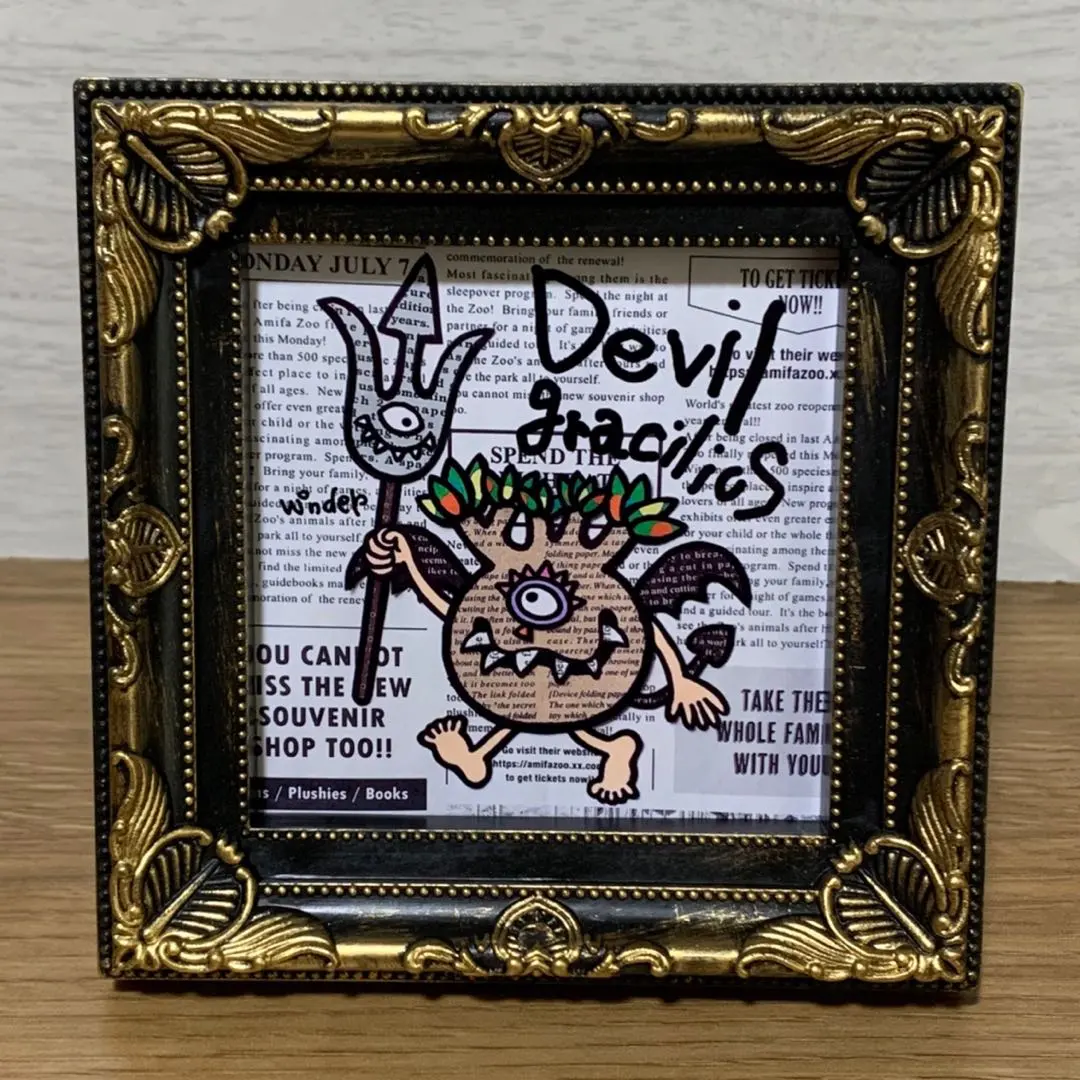 フレーム付き★貼り絵★イラスト★【デビルグラキリス】