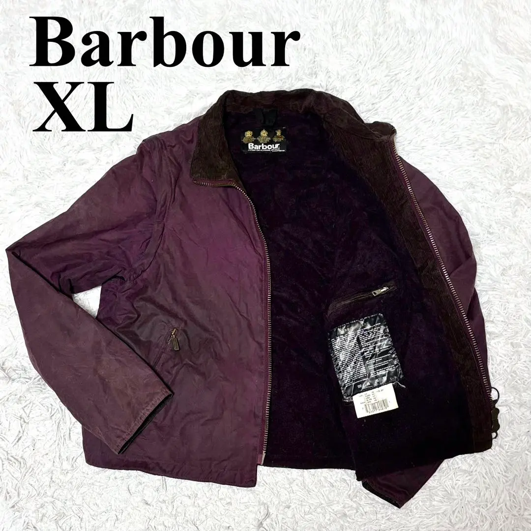 バブアー　ブルゾン　ワックスドコットンジャケット　ワインレッド　XL