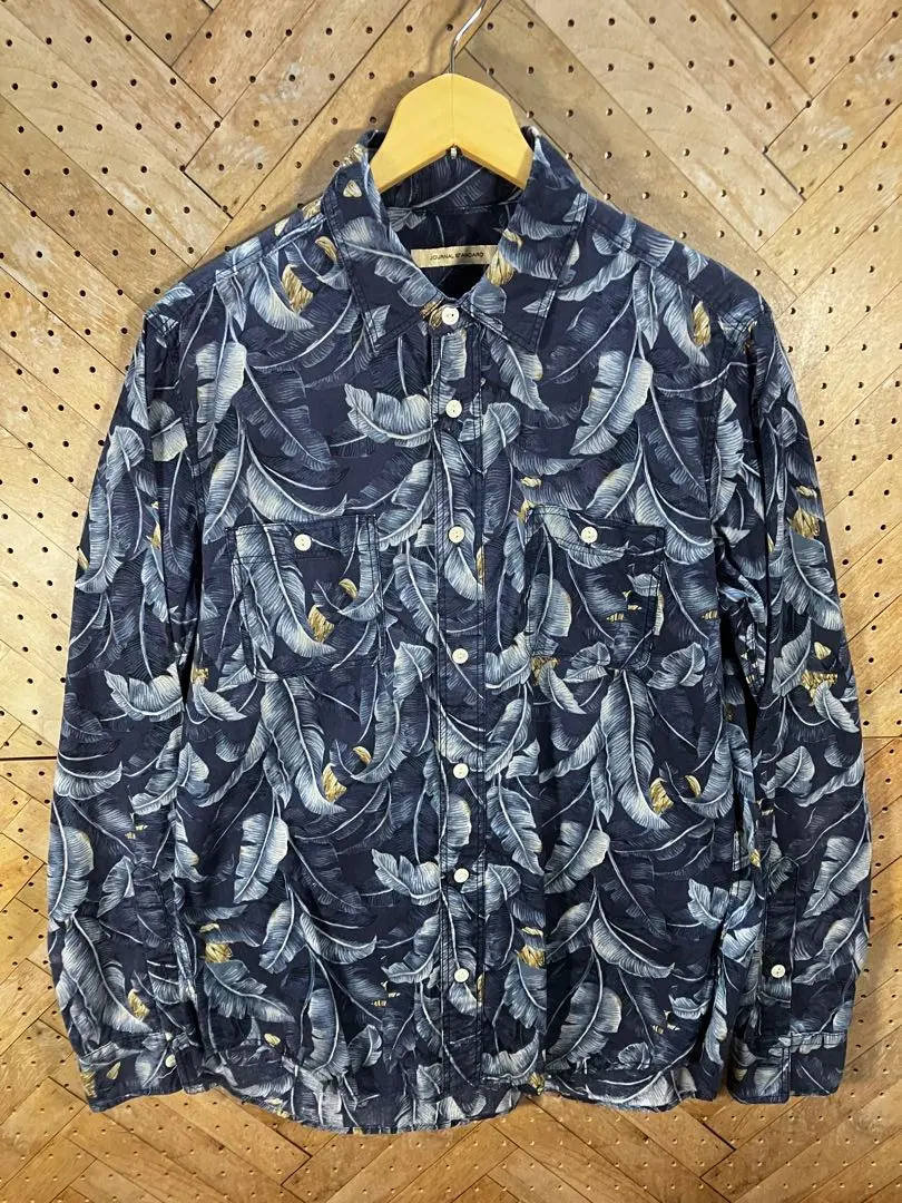 JOURNAL STANDARD リネン混 ボタニカル柄 BDシャツ L 長袖