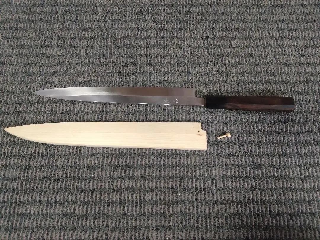 (希少品)丹山 水本焼き ふぐ引き 尺物 黒檀柄 黒水牛角